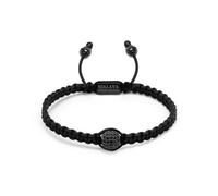 Men's Black String Bracelet with Black CZ Bead, male, Nialaya, Bracelets, Black, M, Accessories M