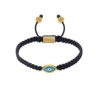 Men's Black String Bracelet with Gold Evil Eye, male, Nialaya, Bracelets, Yellow, S, Accessories S