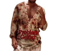 Mens Black T Shirt,Men'S Casual T Shirts Halloween Themed Bloody Letter Button Down Tee For Everyday Wear