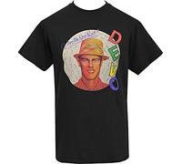 Mens Black T Shirt Printed Devo Punk Rock are We Not Men? Size L