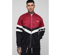 Mens Black Tall Embroidered Regular Fit Track Jacket, Black M