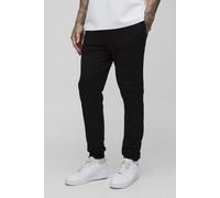 Mens Black Tall Lightweight Loopback Skinny Fit Basic Joggers, Black S