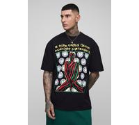 Mens Black Tall Oversized A Tribe Called Quest License Print T-Shirt, Black M