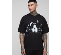 Mens Black Tall Oversized Jerry Cantrell License Print T-Shirt, Black XL