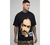 Mens Black Tall Oversized Snoop Dog License Print T-Shirt, Black L