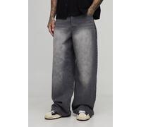 Mens Black Tall Parachute Extreme Washed Woven Tab Jeans, Black 36