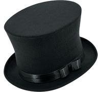 Mens Black Top Hat Fancy Dress Costume Accessory