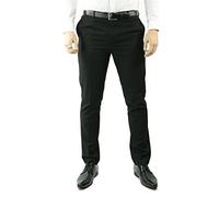 Mens Black Tuxedo Trousers Wedding Prom Stripe Satin Stripe Trouser Tux Classic - Black 36