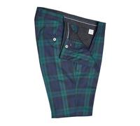 Mens Black Watch Tartan Scottish Trousers Green and Black Check Tartan Golf Slim Fit Sta Press Retro Pants (UK, Numeric, 40, Regular, Regular, Black Watch Tartan)