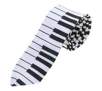 Men's Black & White Piano Keyboard Necktie Tie Skinny Music Tie