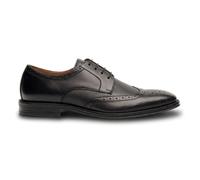 Men's Black Wingtip Brogue Burnished Leather Formal Oxfords Dress Shoes - Black 9