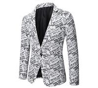 Men'S Blazer Fashion Letter Print Classic All-Match Men'S Jacket Spring Autumn New Men'S Casual Suit Men'S Boutique Men'S Suit A-White L