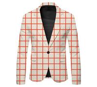Mens Blazer Jacket, Autumn Winter Men's Fashion Casual Coat Jacket Long Sleeve Lapel Big Plaid Printed Button Business Suit