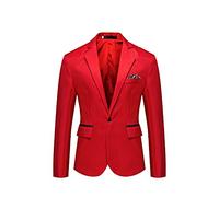 Mens Blazer Jacket,Casual Smart Suit Jacket Plain One Button Regular Fit Suit Blazer Solid Notched Business Work Wedding Formal Jackets