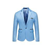 Mens Blazer Jacket,Casual Smart Suit Jacket Plain One Button Regular Fit Suit Blazer Solid Notched Business Work Wedding Formal Jackets