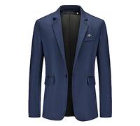 Men's Blazer Regular Fit Suit Jacket Men's Large Sizes Temperament Jacket One Button Leisure Suit Front Open Lapel Collar Business Office Blazer Regular Fit Blazer Jacket Classic Traditional Blazer