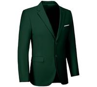 Mens Blazer Sports Coat Slim Fit 2 Button Solid Men's Casual Suit Blazer Jackets, Dark Green, 5XL