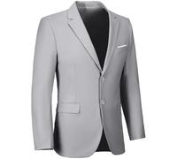 Mens Blazer Sports Coat Slim Fit 2 Button Solid Men's Casual Suit Blazer Jackets, Light Grey, 4XL