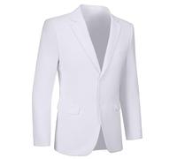 Mens Blazer Sports Coat Slim Fit 2 Button Solid Men's Casual Suit Blazer Jackets, White, S