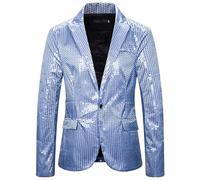 Mens Blazers Regular Fit, Men's Sequin Stage Performance Suit Jacket Glitter Nightclub Party Show Costume Top