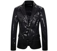 Mens Blazers Regular Fit, Men's Sequin Stage Performance Suit Jacket Glitter Nightclub Party Show Costume Top