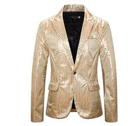 Mens Blazers Regular Fit, Men's Sequin Stage Performance Suit Jacket Glitter Nightclub Party Show Costume Top