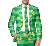 Men's Blazers Slim Fit, Men's St Patrick's Day Celebration Printed Suit Jacket for Festive Irish Themed Events and Parties