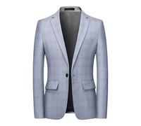 Mens Blazers Smart Casual One Button Suit Jacket Slim Fit Tartan Pattern Suits Jackets Oversize Lightweight Festival Perform Outfit Trendy Non Iron Wrinkle-Resistant Lounge Outwear