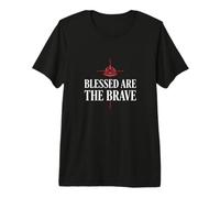 Mens Blessed are the Brave Firefighter Thin Red Line Premium T-Shirt