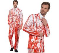Mens Blood Drop Suit Halloween Fancy Dress Costume Prom King Outfit M-XL