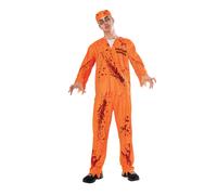 Mens Bloody Convict Halloween Costume Horror Evil Adult Fancy Dress Costume