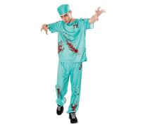 Bristol Novelty Forum Adult Bloody Doctor Costume, Size Medium,Blue Halloween Halloween