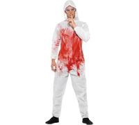 Mens Bloody Forensic Overall Costume Dexter Style Halloween Fancy Dress