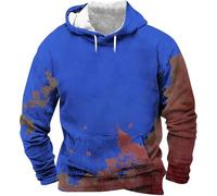 Men's Bloody Hoodies - Sweatshirts Long Sleeve Printed Blood Claps with Drawstring Pocket Pullover Bloody Problem Solved Funny Bloody Horror Blood Versatile Hoodie, Blue, S
