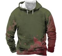 Men's Bloody Hoodies - Sweatshirts Long Sleeve Printed Blood Claps with Drawstring Pocket Pullover Bloody Problem Solved Funny Bloody Horror Blood Versatile Hoodie, Army Green, XL
