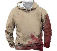 Men's Bloody Hoodies - Sweatshirts Long Sleeve Printed Blood Claps with Drawstring Pocket Pullover Bloody Problem Solved Funny Bloody Horror Blood Versatile Hoodie, khaki, XXL