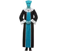 Smiffys Alien Lord Collection, Blue with Robe & EVA Mask, Halloween Space Fancy Dress, Alien Dress Up Costumes