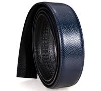 Mens Blue Belt,Designer Belt for Men Without Buckle Genuine Leather Strap Adjustable