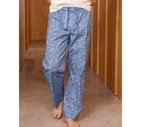 Men's Blue Cotton Floral Lounge Pants - Size: Medium - Savile Row Company