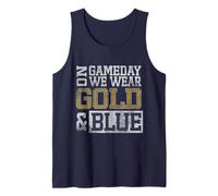 Mens Blue Gold Game Day Group School Tournament Team Cheerleaders Tank Top