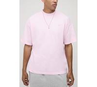 Mens Blue Oversized M Star Embroidered Extended Neck T-Shirt, Blue L