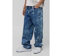 Mens Blue Relaxed Acid Wash Trousers, Blue 30R