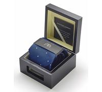 Men's Blue Silk Pinspot Tie in Gift Box - Savile Row Company