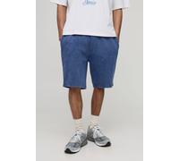 Mens Blue Slim Washed Rib Shorts, Blue S