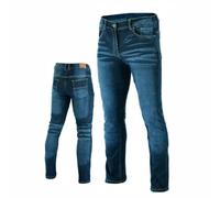 Mens Blue Stone Wash Stretch Comfort Fit Kevlar Lined Motorcycle Jeans with Removable CE Armour