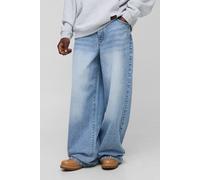 Mens Blue Tall Parachute Extreme Washed Woven Tab Jeans, Blue 34