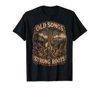 Men's Bluegrass Music Old Songs Strong Roots Value Graphic T-Shirt