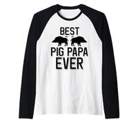 Mens Boar Hunting Best Pig Papa Ever Raglan Baseball Tee