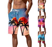 Mens Board Shorts Performance Men's Sun Protection Swim Shorts Trunks 3D Print Beach Shorts Boardshorts for Summer Print Hawaiian Funky Purple