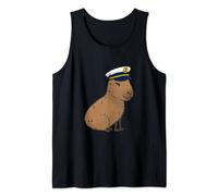 Mens Boat Captain hat Capybara Tank Top